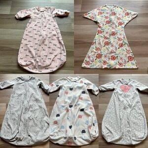 Lot Of 5 Baby Girls‎ Sleep Sacks Size Medium 6-12 Months EUC!! Zipadee-Zip
